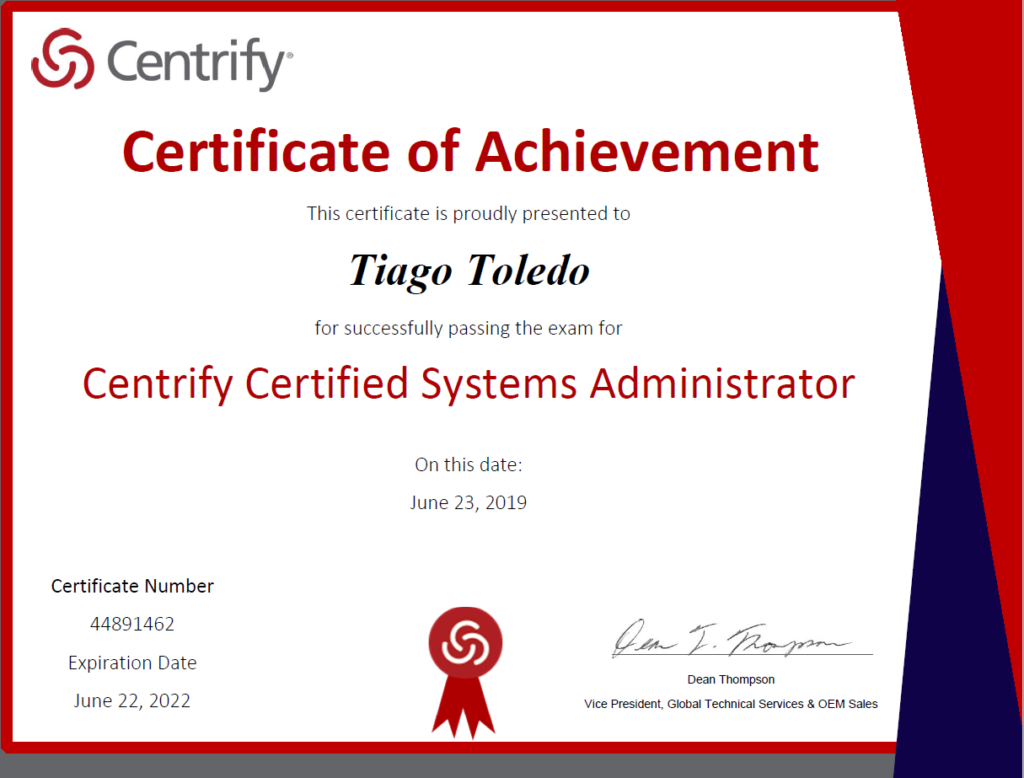 centrify, Centrify Certified Systems Administrator, certificate, Professional Services Systems Administrator Training and CCSA Exam